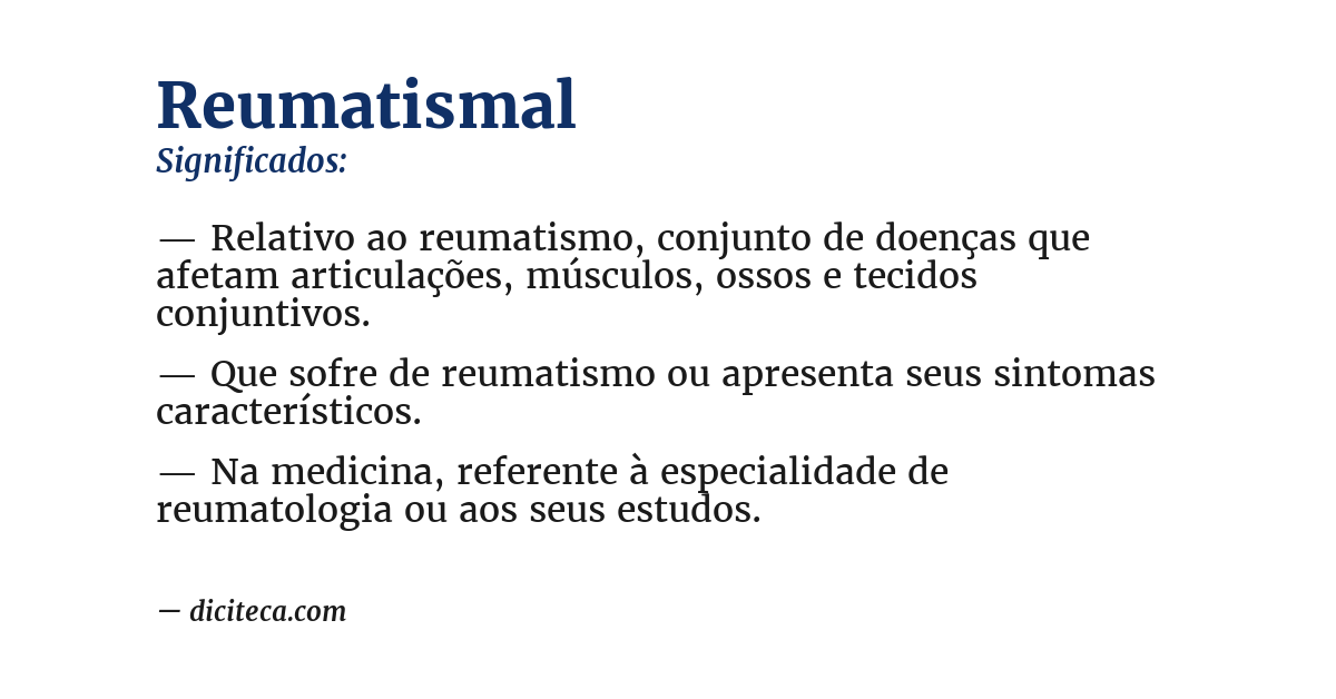Significado de reumatismal