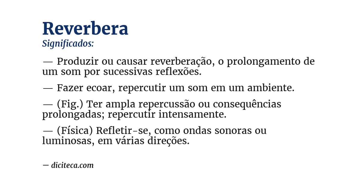 Significado de reverbera