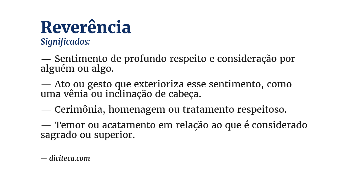 Significado de reverência