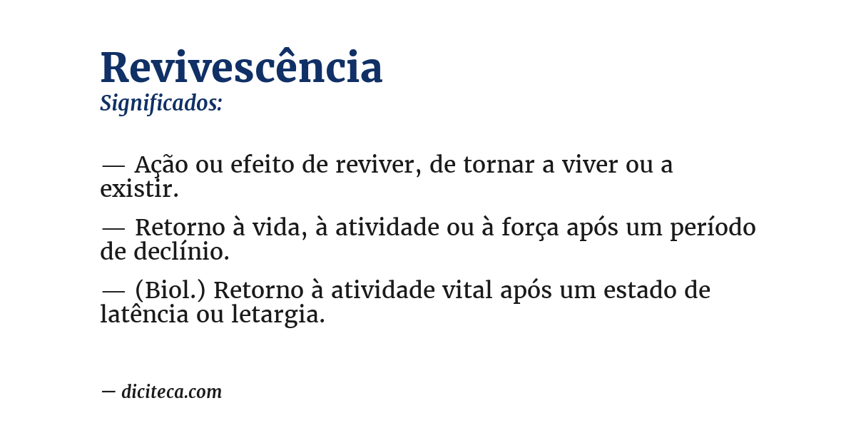 Significado de revivescência