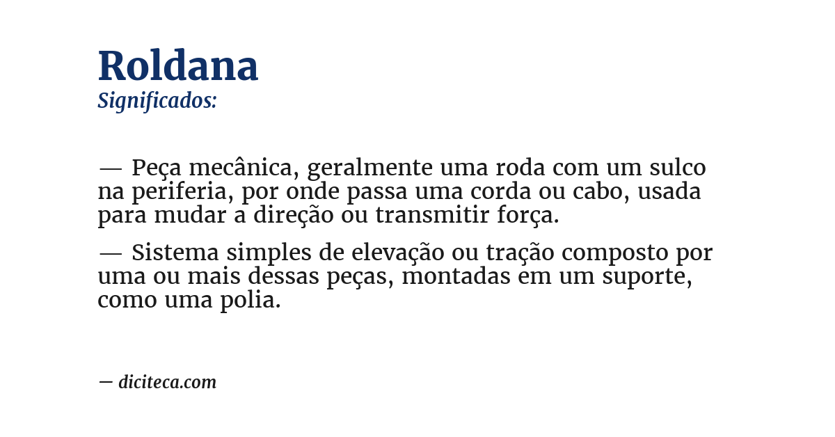 Significado de roldana