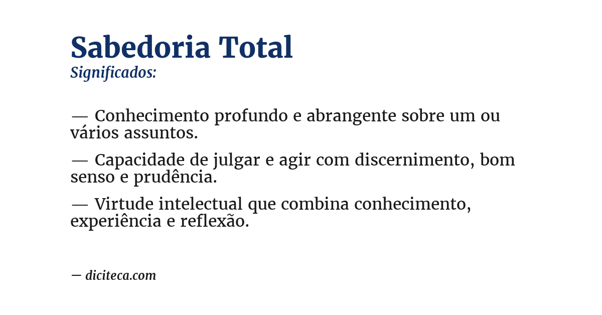 Significado de sabedoria total