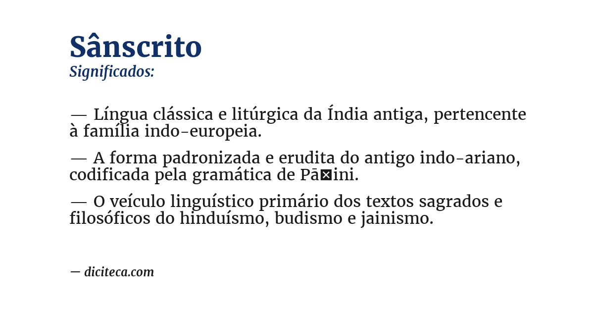 Significado de sânscrito