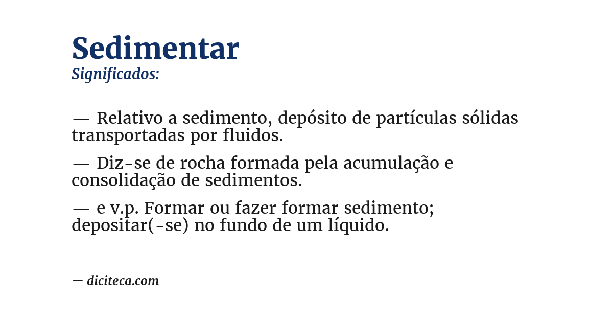 Significado de sedimentar