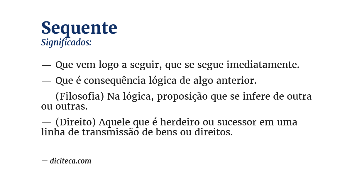 Significado de sequente