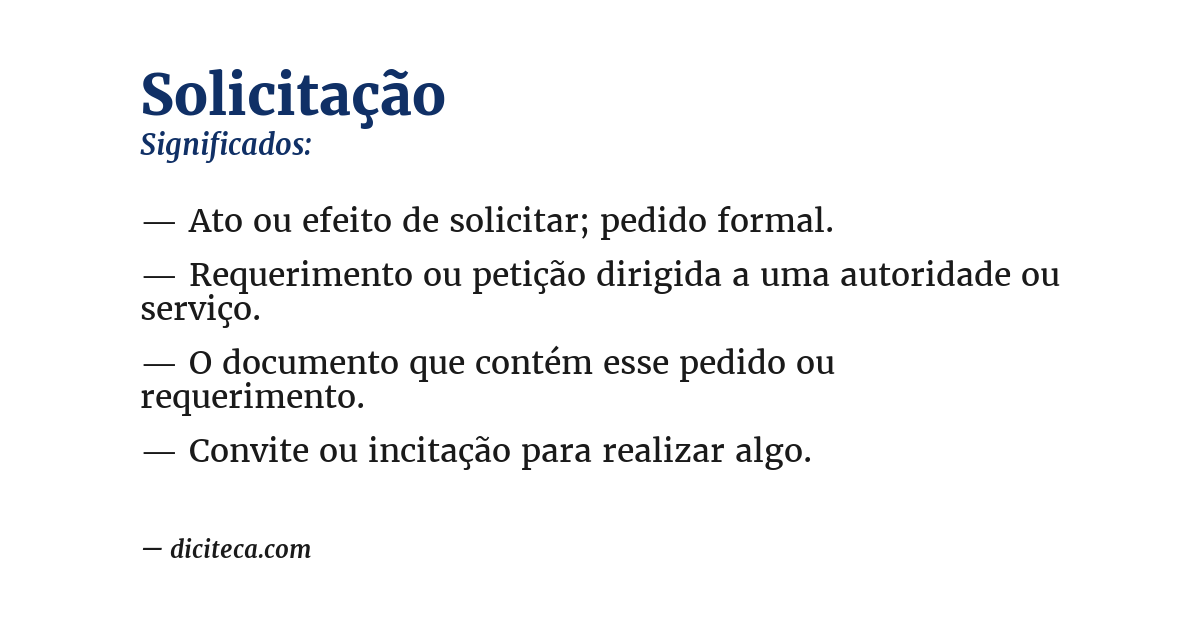 Significado de solicitação