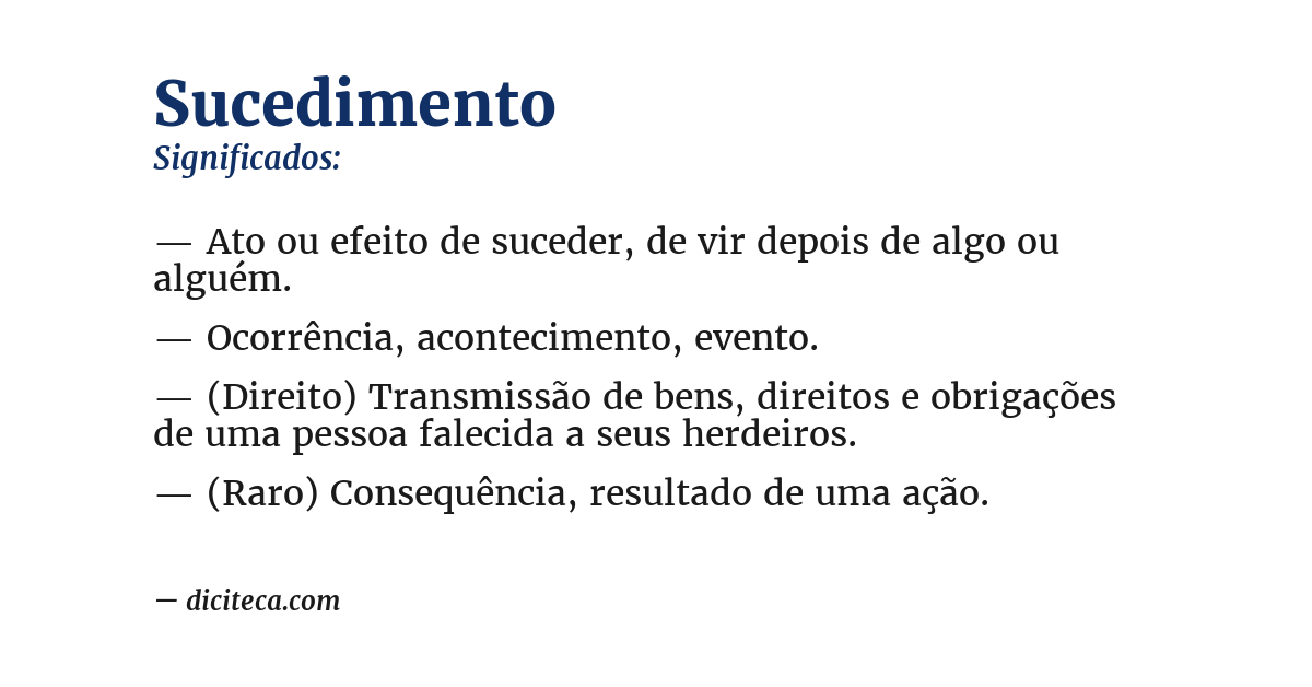 Significado de sucedimento