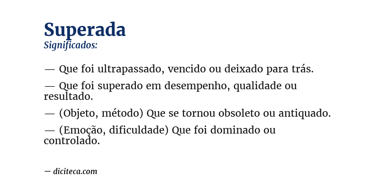 Significado de superada