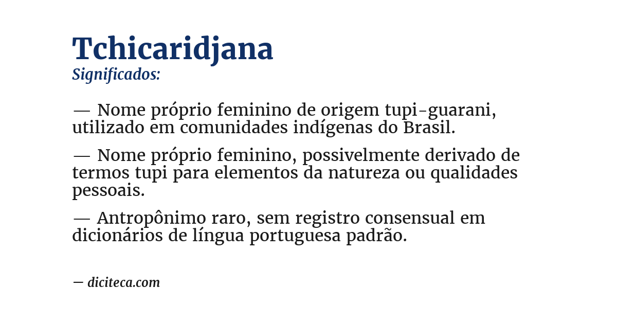Significado de tchicaridjana