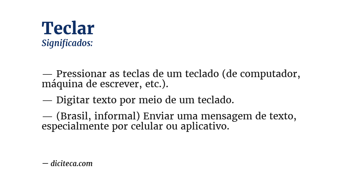 Significado de teclar
