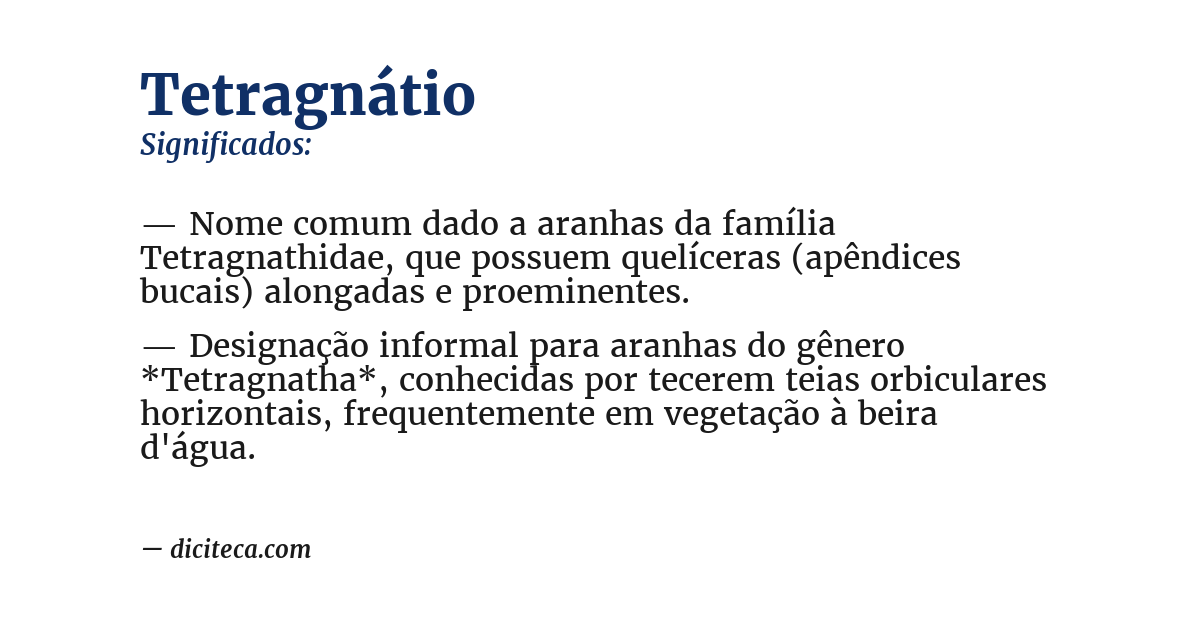 Significado de tetragnátio
