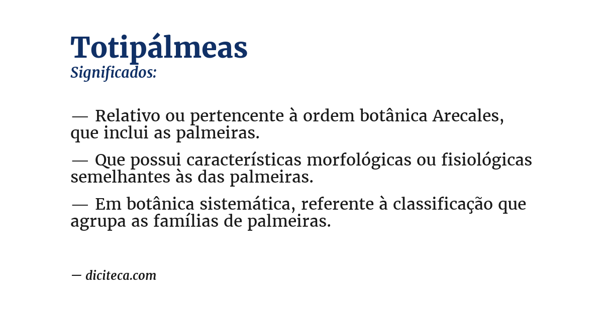 Significado de totipálmeas