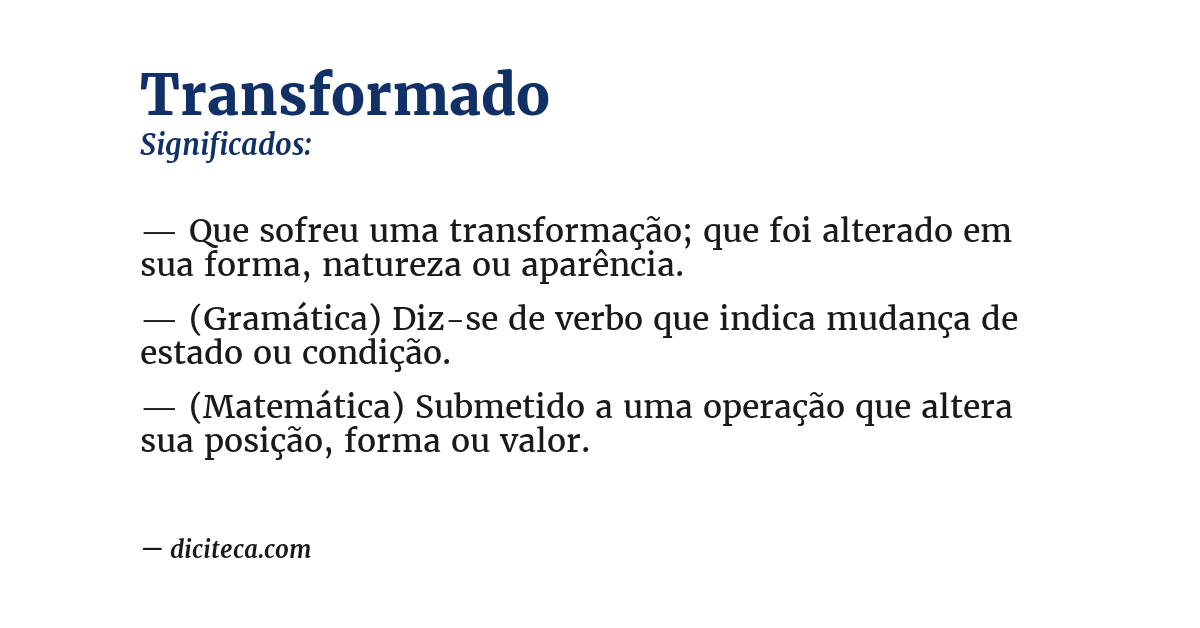 Significado de transformado
