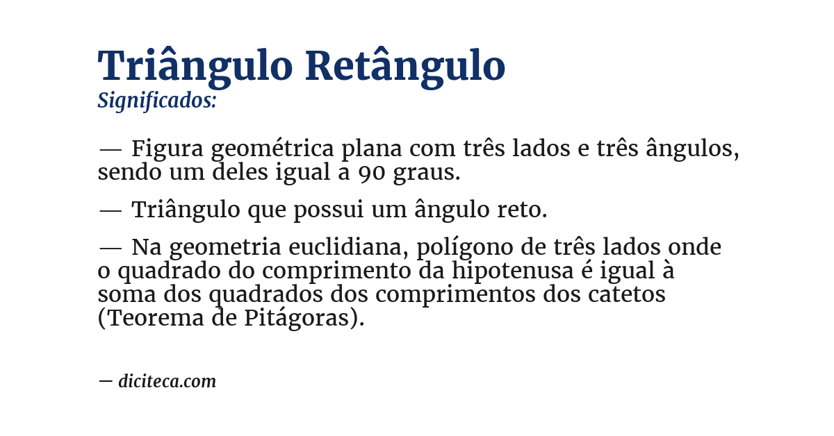 Significado de triângulo retângulo