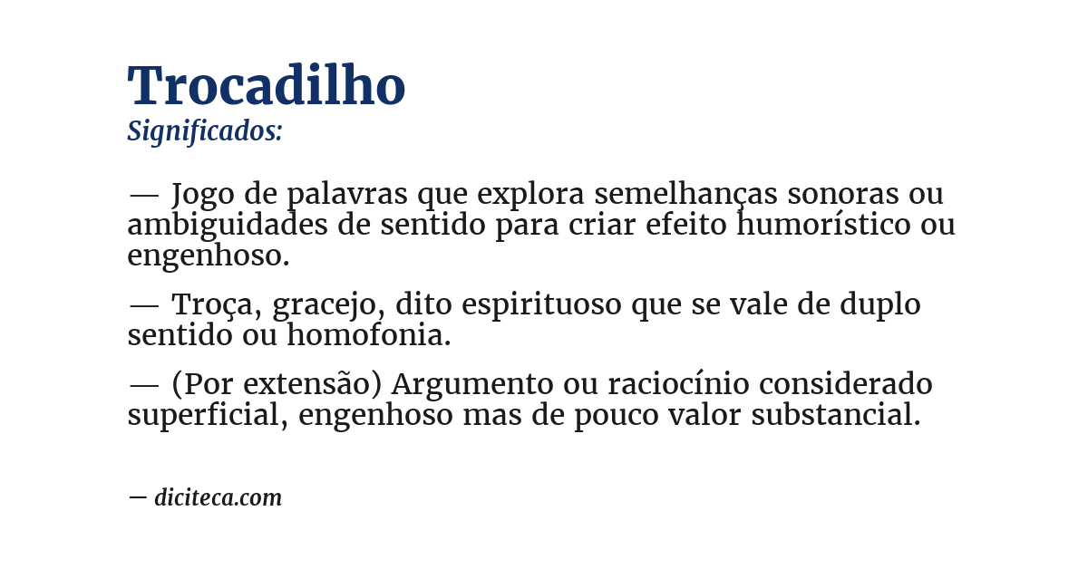 Significado de trocadilho