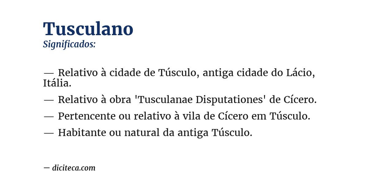 Significado de tusculano