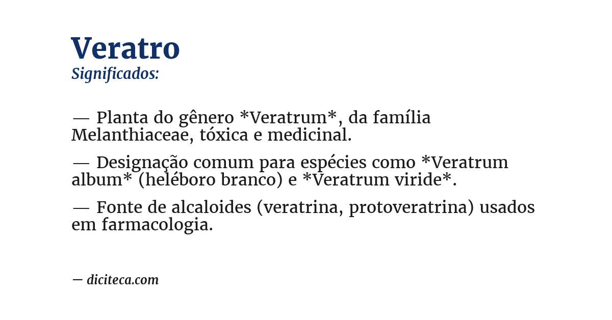 Significado de veratro
