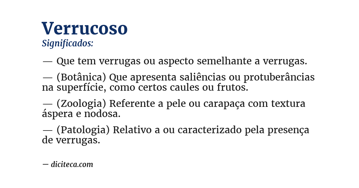 Significado de verrucoso