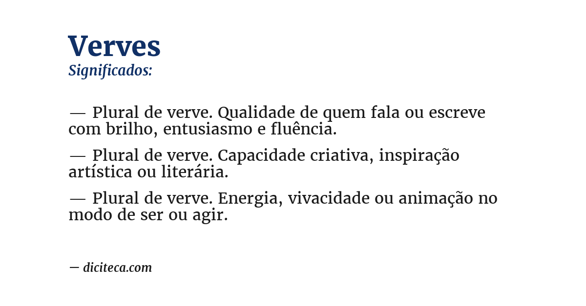 Significado de verves