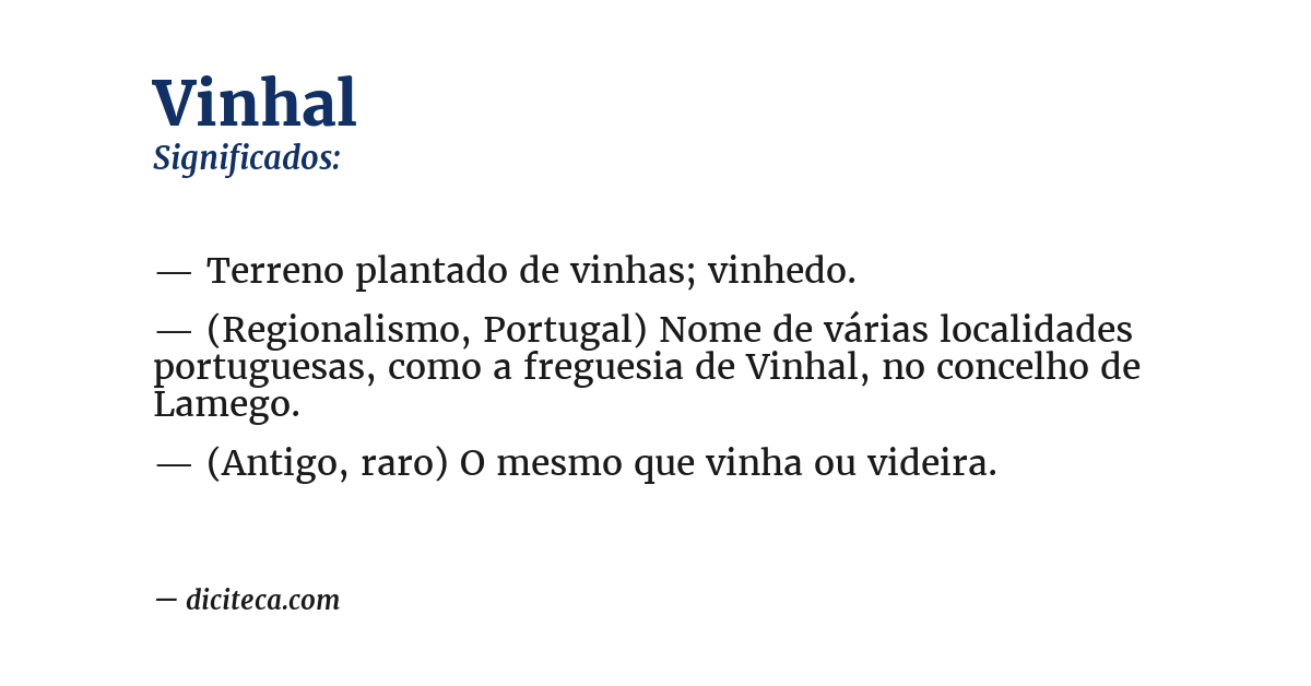 Significado de vinhal
