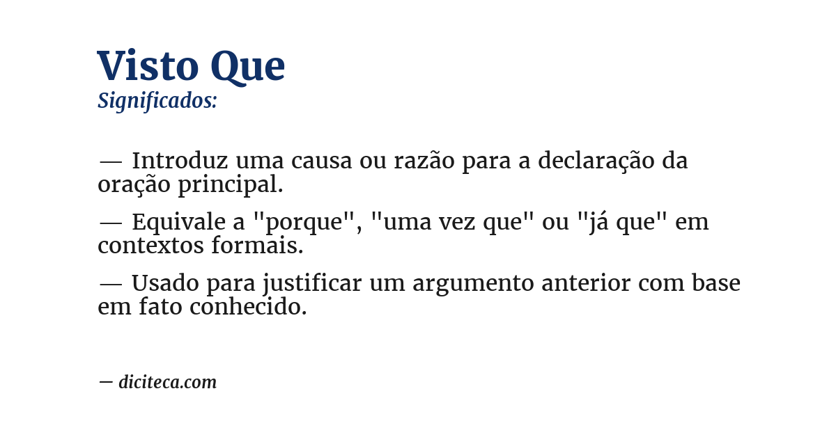 Significado de visto que