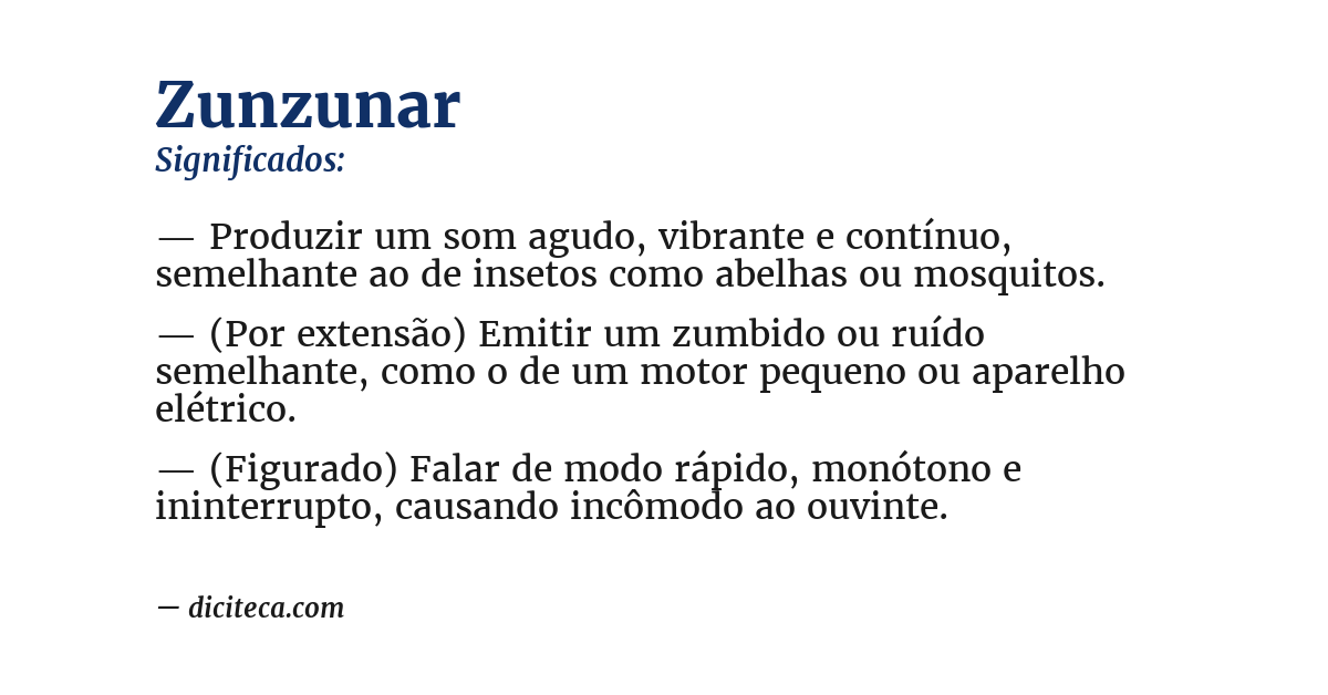 Significado de zunzunar