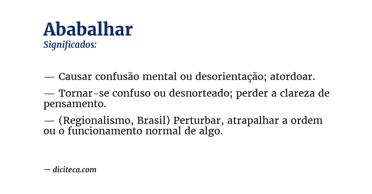Significado de ababalhar