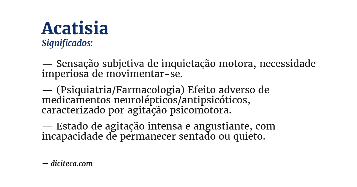 Significado de acatisia