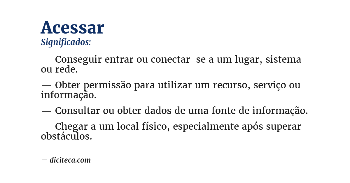 Significado de acessar