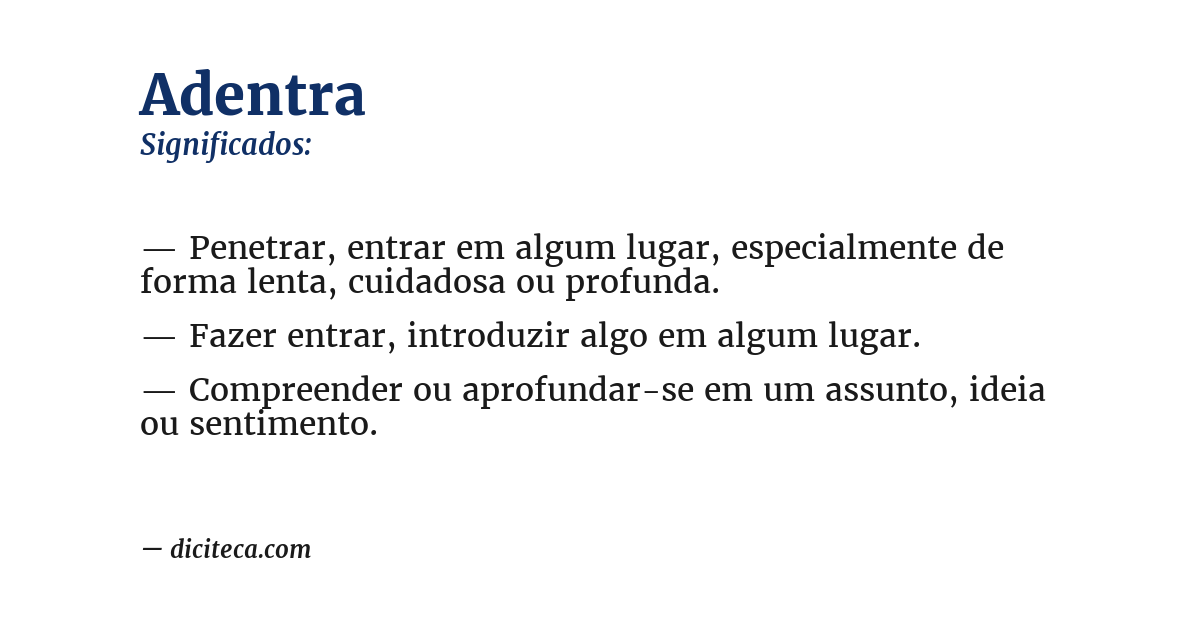 Significado de adentra