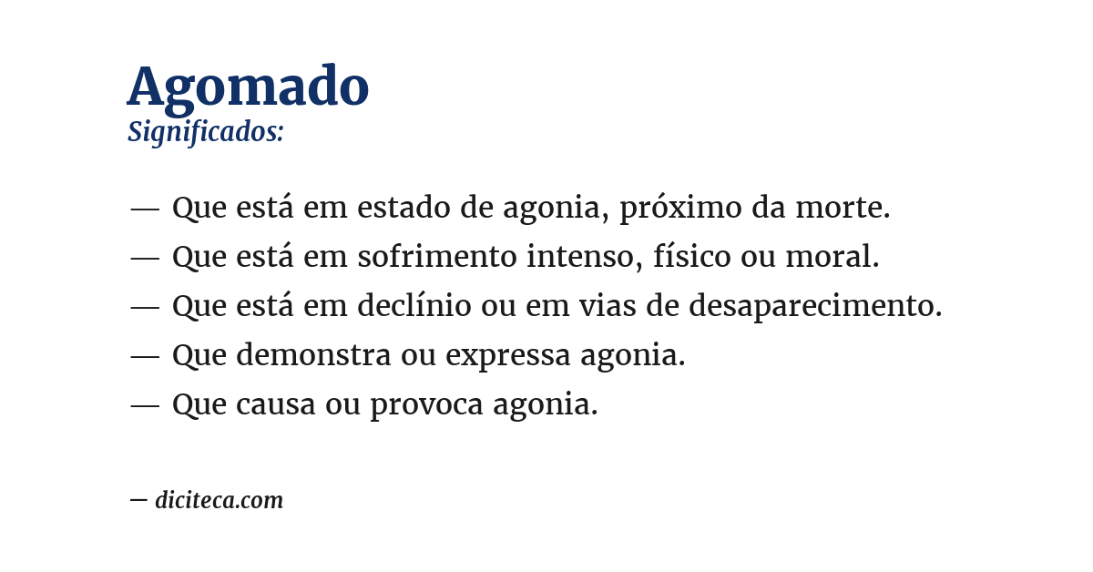 Significado de agomado