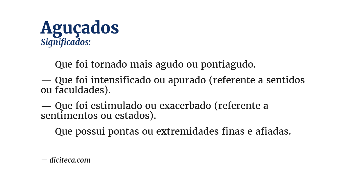 Significado de aguçados