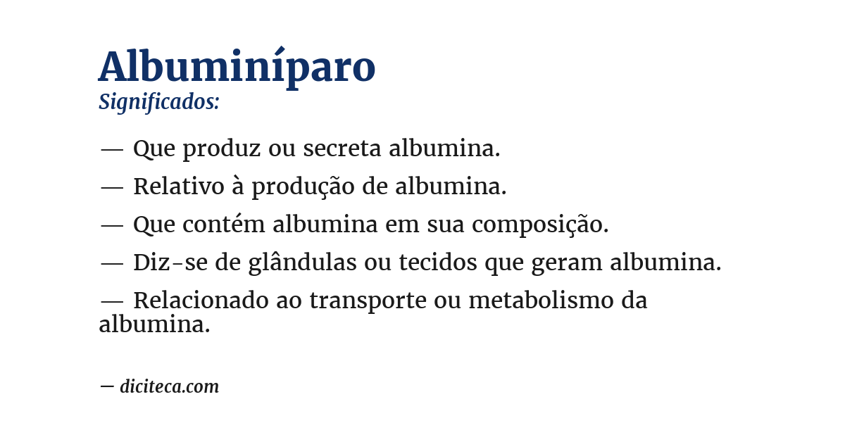 Significado de albuminíparo