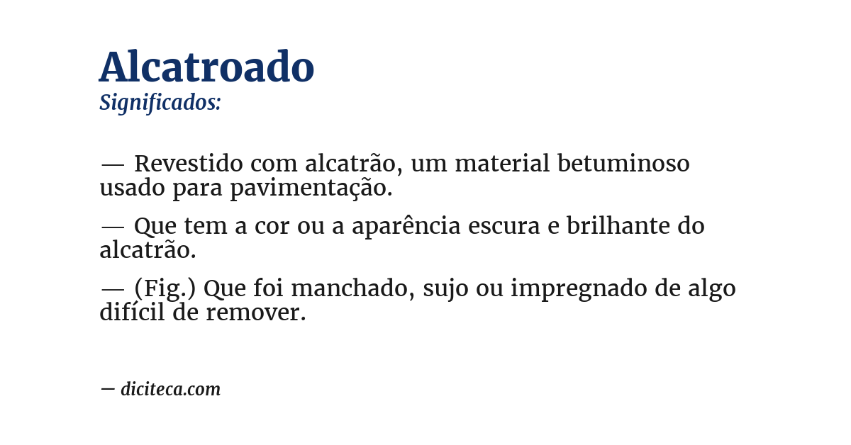 Significado de alcatroado