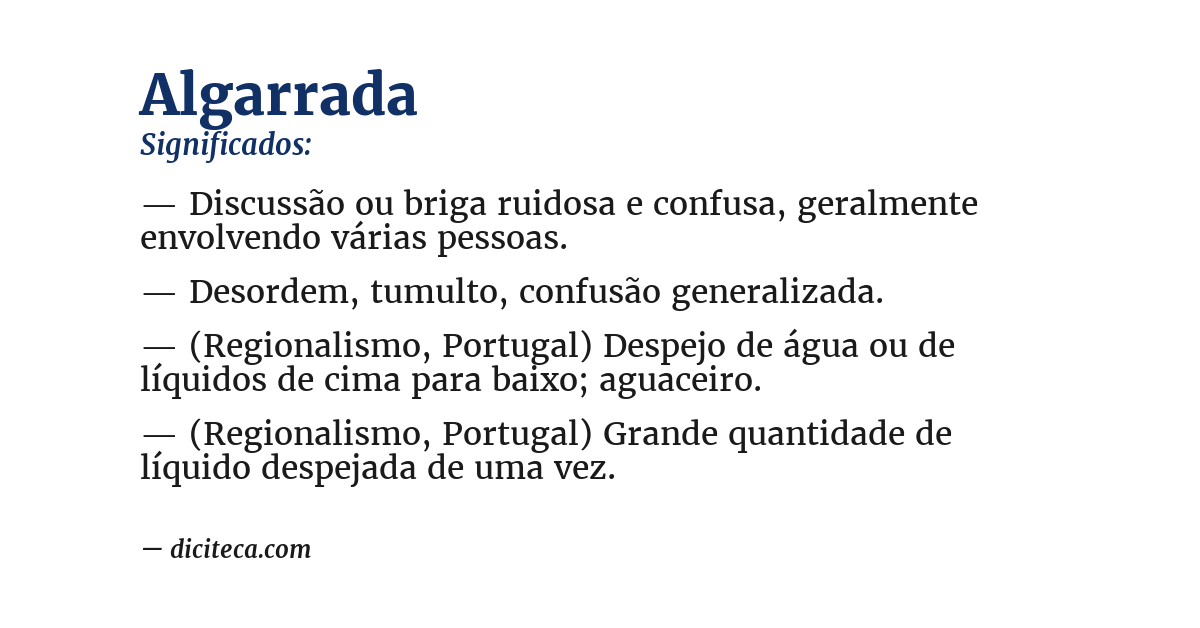 Significado de algarrada