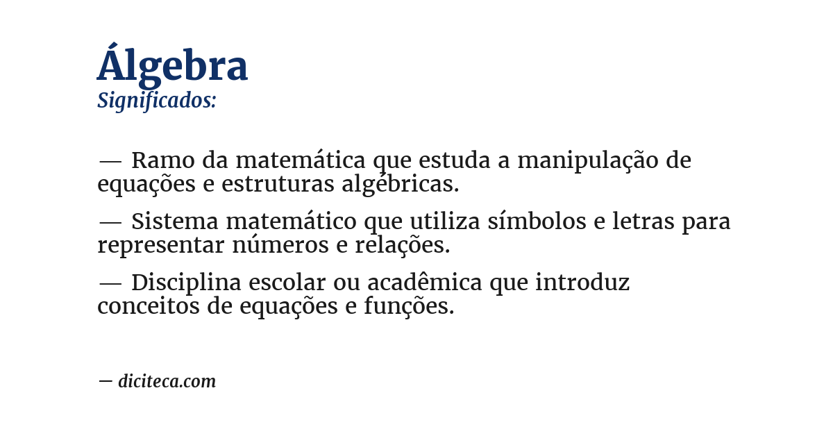 Significado de álgebra