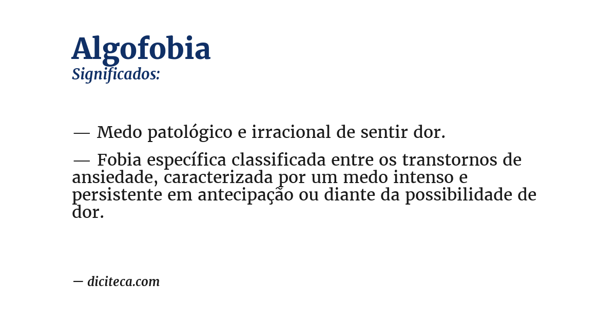 Significado de algofobia