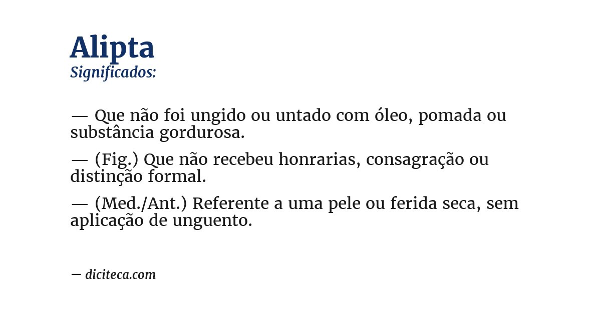 Significado de alipta