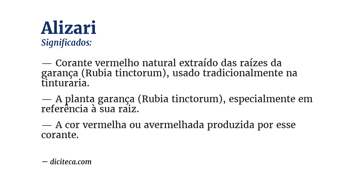 Significado de alizari