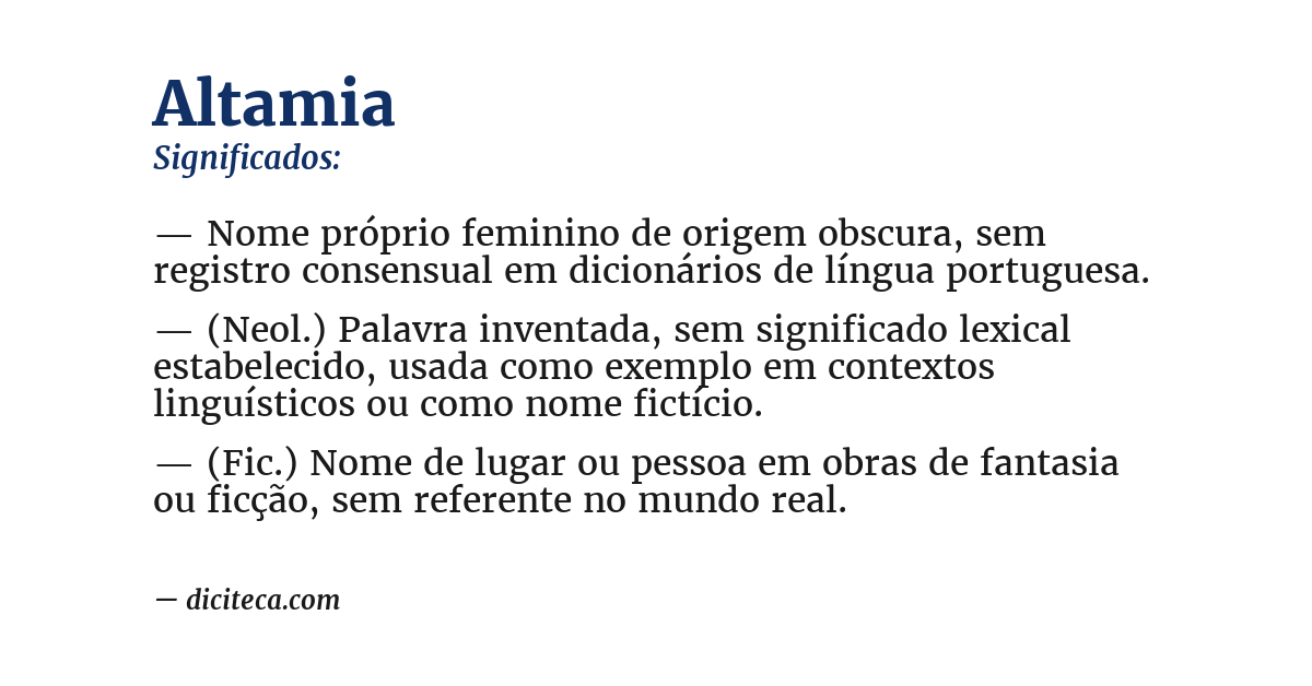 Significado de altamia