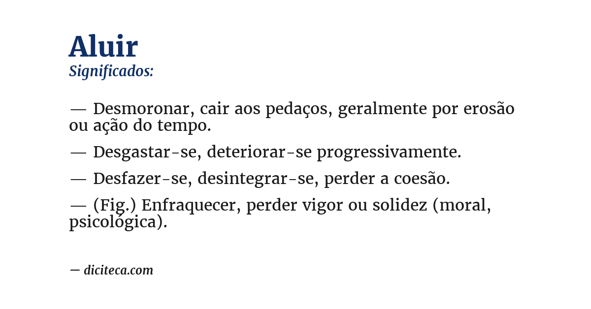 Significado de aluir