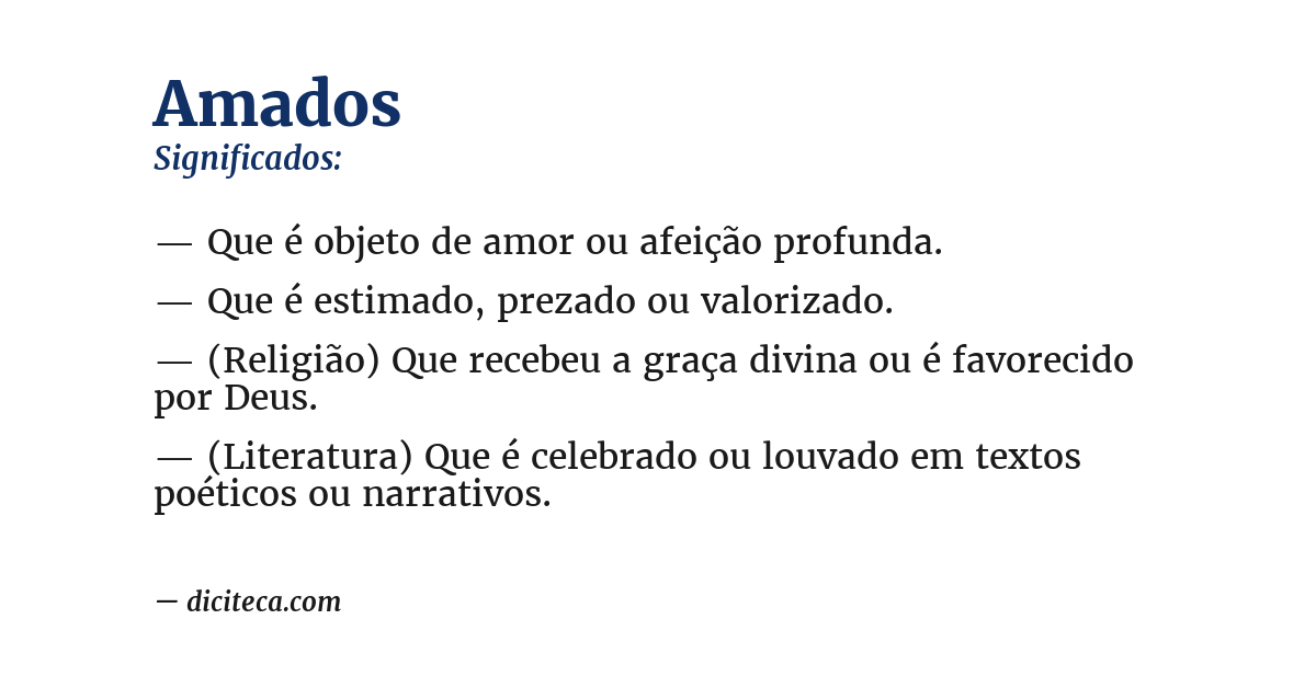 Significado de amados