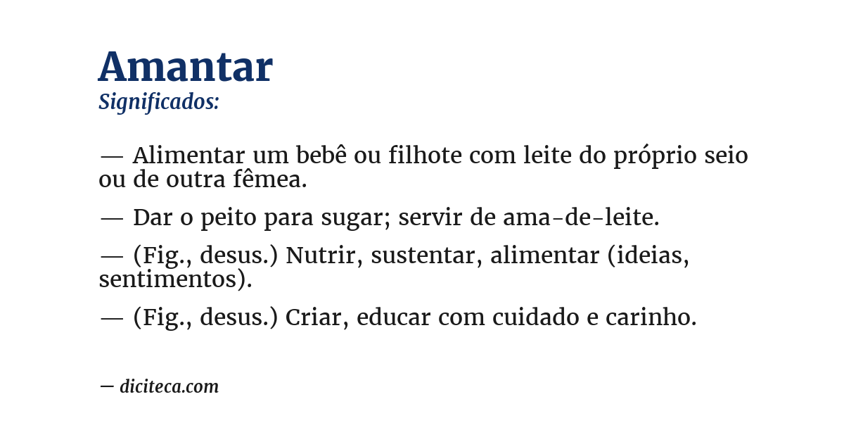 Significado de amantar