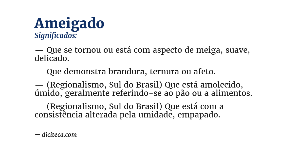 Significado de ameigado