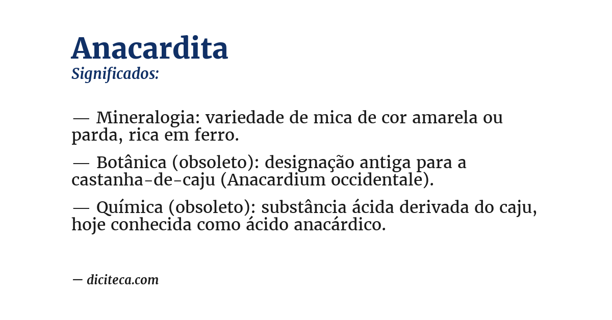 Significado de anacardita