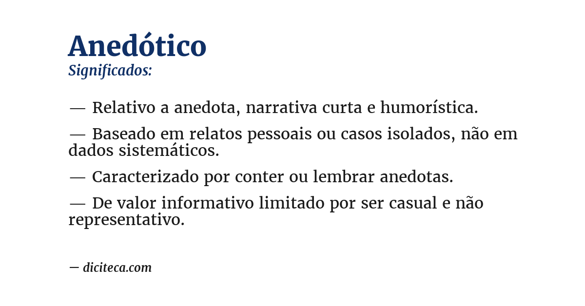 Significado de anedótico