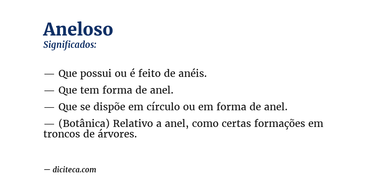 Significado de aneloso