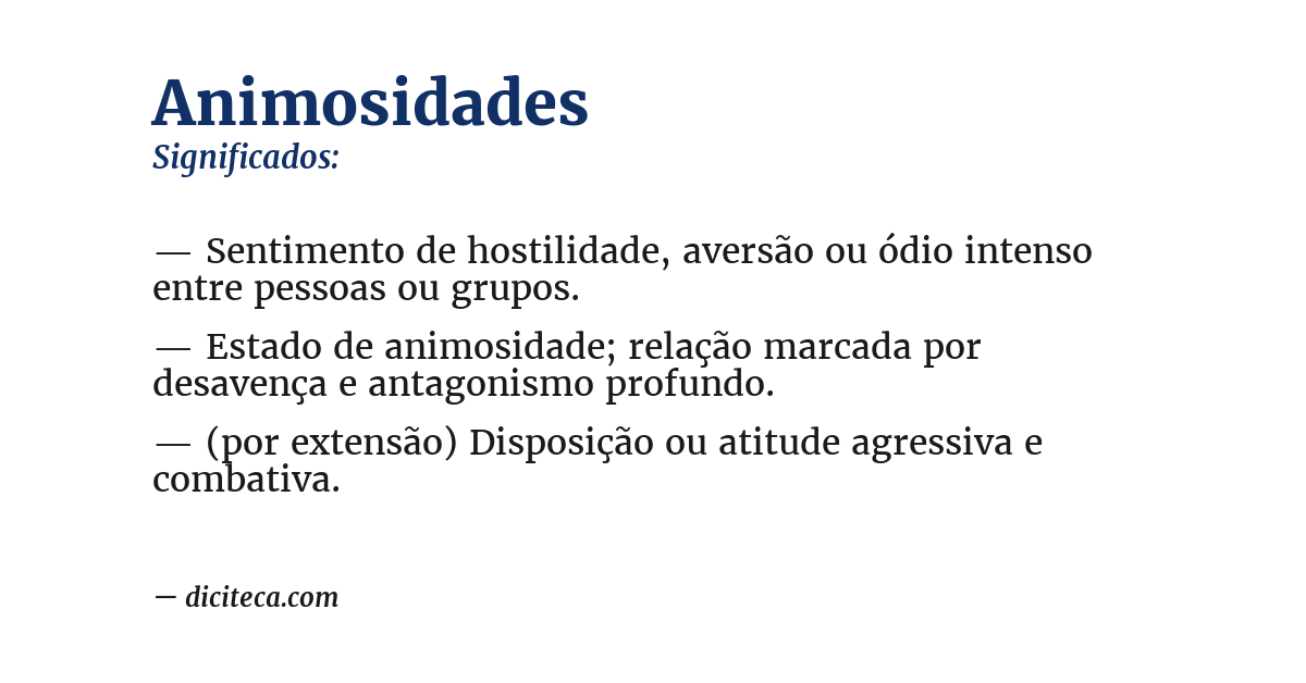 Significado de animosidades