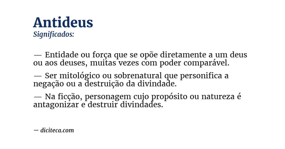 Significado de antideus