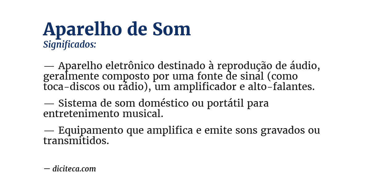 Significado de aparelho de som